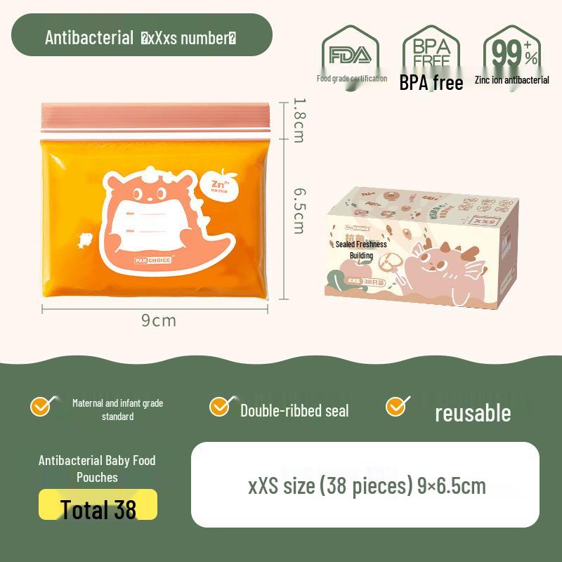

Antibacterial Baby Food Portioning and Sealing Bag – Food-Grade Fresh-Keeping Zipper Bag for Infants and Kids Fruits and Snacks