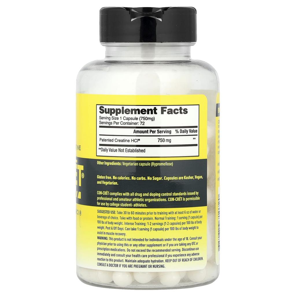 Con-Cret Con-Cret Creatine Hcl, 72 Capsules