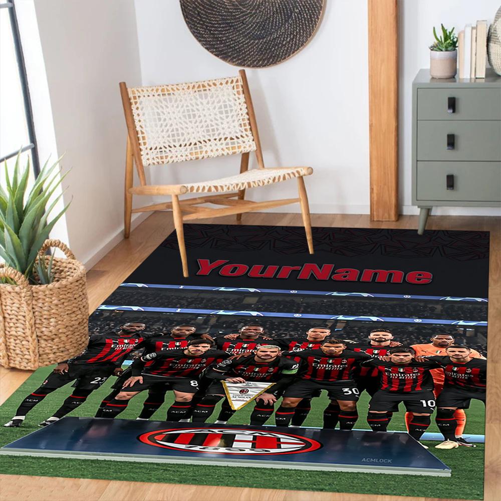 Ac Milan Customizable Name Floor Rug Office Rug Suitable for Bedrooms Balcony Foyer Kitchen Anti-slip Rug Office home decor
