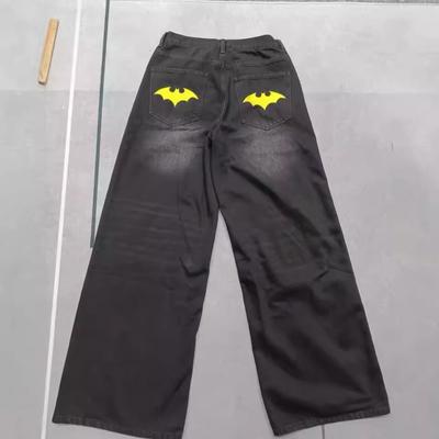 Calças Jeans Hip Hop Soltas Street Retas Perna Larga Casuais Moda