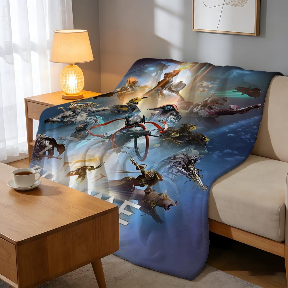 P-Popular Games Warframe Throw High-Density Short Plush Blanket For Sofa Nap Air-Conditioned Room Soft Skin-Friendly