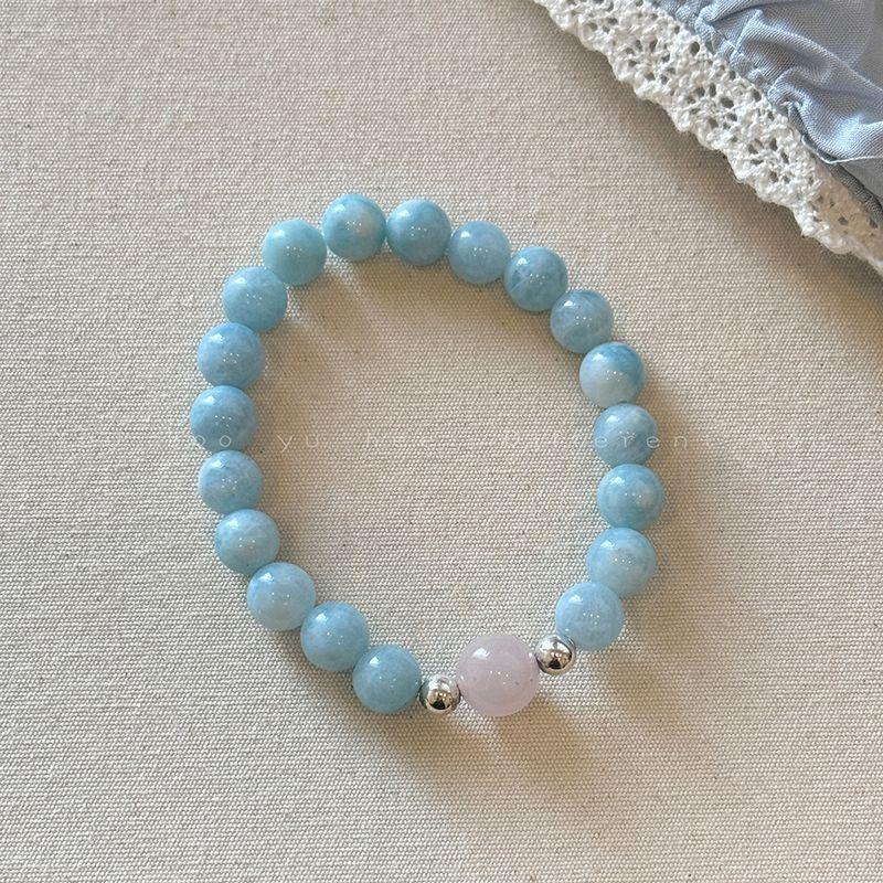 

Доступная роскошь Маленькие серебряные изделия Женский дизайн по особым интересам Двойной аквамарин Aquamarus Beaded Bracelet