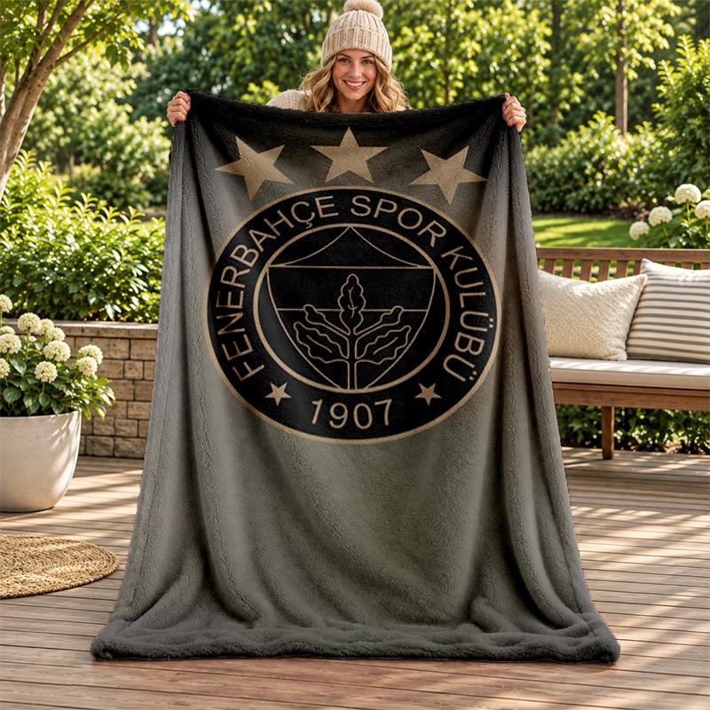 Fenerbahce Blanket Flannel Blanket Soft Cozy Plush Throw for Sofa Bed Lightweight Home Decoration Gifts for Christmas Various Holidays