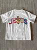 Women's Short Sleeved T-shirt Multi-Color Gemstone Cross & Jesus Graphic Print Women Crew Neck T-Shirt Unisex Casual Tops