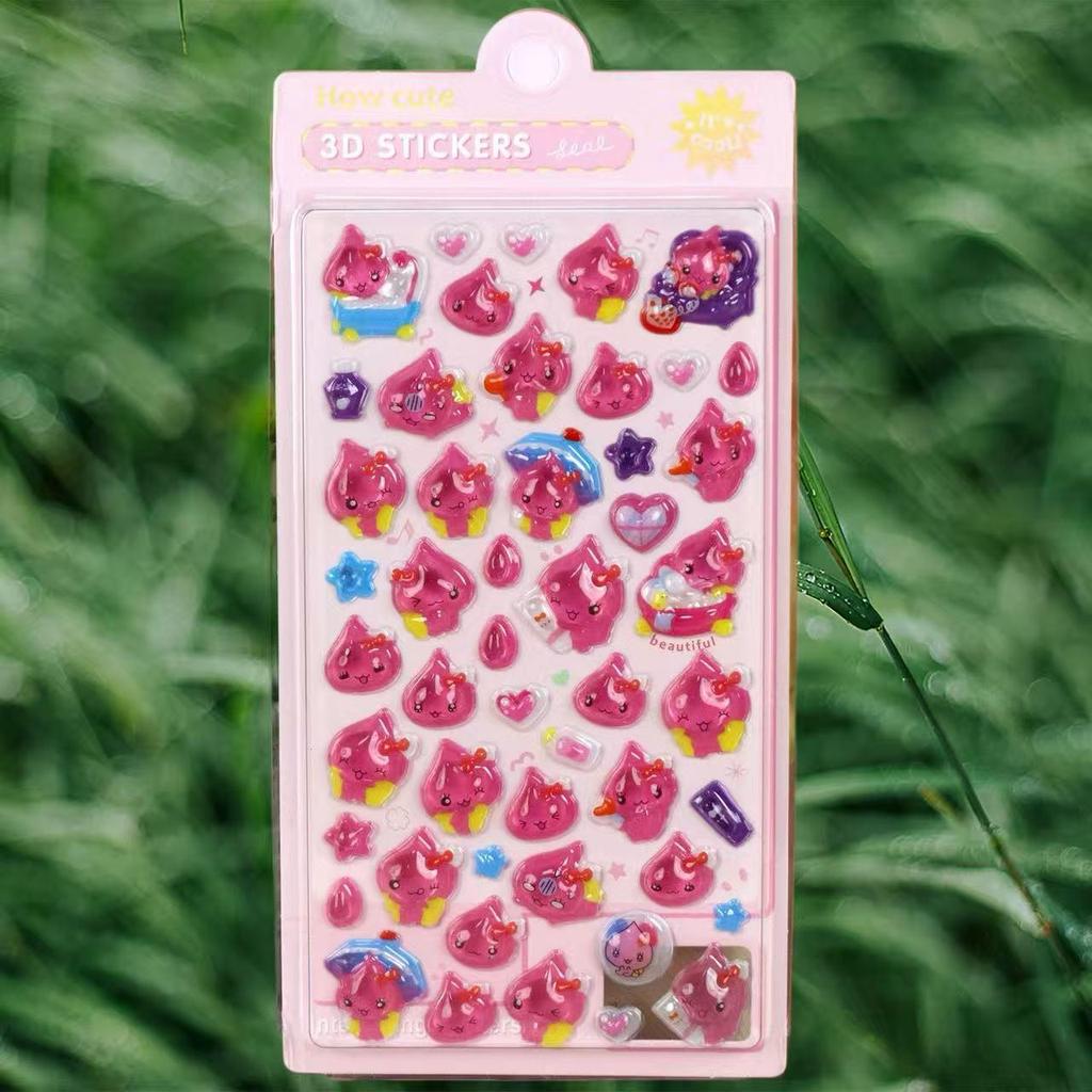 3D Japanese-Style Crystal Epoxy Cartoon Water Drop Sticker for Kids
