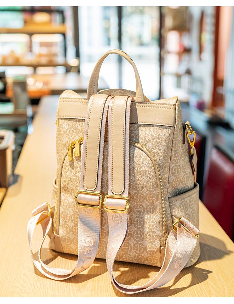 2024 Women's High-End Retro Print Large Capacity Anti-Theft Travel Backpack