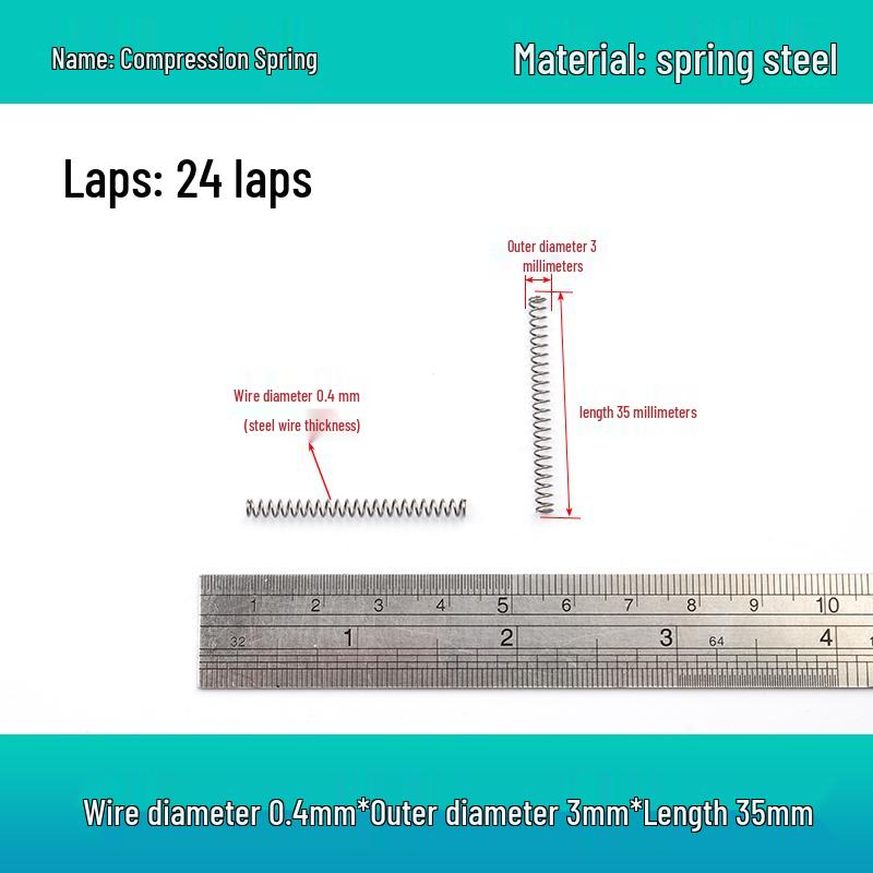 Small Mechanical Compression Spring: 0.4mm Wire, 2-8mm Outer Diameter