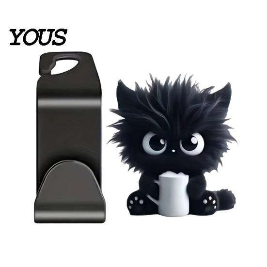 Cute Cat Dog Car Decor Seat Hook, Cartoon Cat/Dog Pattern Decor, Durable Load Bearing Acrylic Storage Accessories Headrest Hanger,