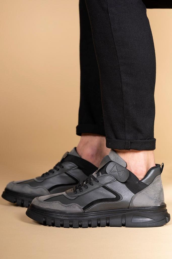 Pánské módní boty z umělé kůže na plochém podpatku černé lodičky