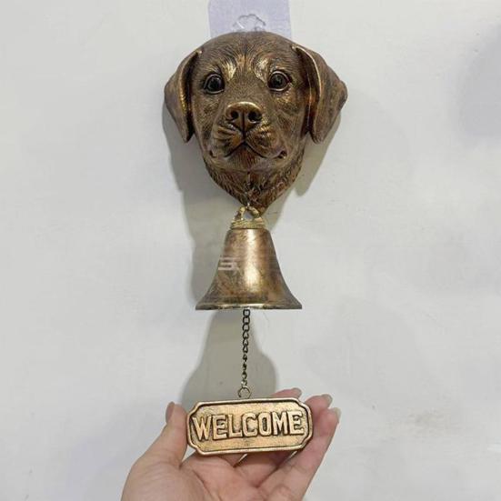 Dog Welcome Bell Vintage Shopkeepers Bell Wall Mounted Dog Door Bell with Welcome Sign for Farmhouse Home Front Door Entrance