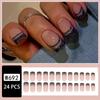 24 Stück Mittlere Quadratische Französische Tip Glitzer Nägel, Schwarz & Schimmerndes Silbriges Press-On Maniküre Set mit Gelee-Kleber & Nagelfeile Enthalten