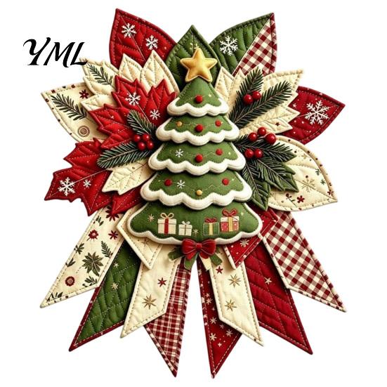Pädagogische Bastelsets für die Schule Weihnachts-DIY Gesteppte Schleife Nähbastelset, Vorgeschnittene Patchwork Gemütliche Heimdeko Zubehör Set, Feiertür