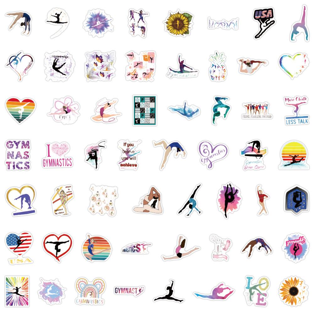 

55 Новых Гимнастических Мультяшных Граффити Наклеек Украсьте Блокнот Чемодан Чехол для Мобильного Телефона Наклейки