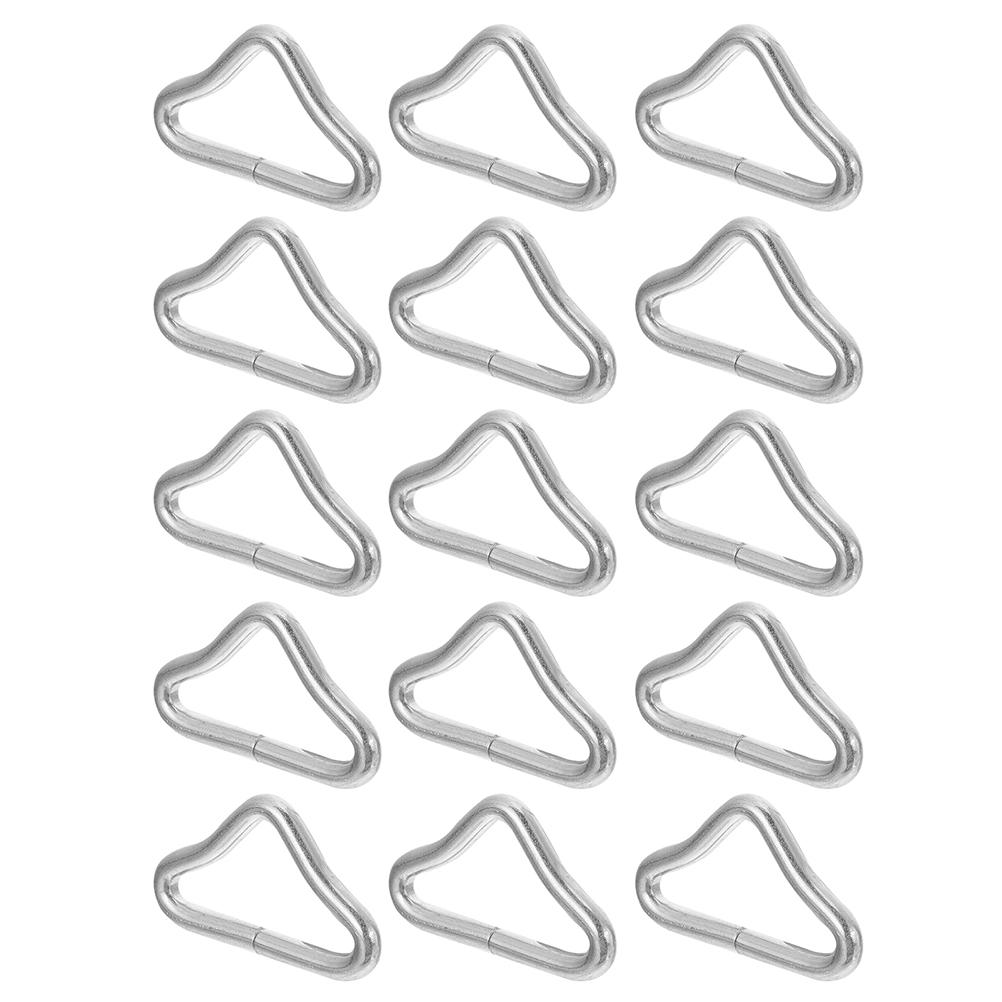60 Pcs Trampoline Triangle Buckle Wear-resistant Parts Ring Buckles Jumping Cloth Galvanized Steel Wire Tool серебряный