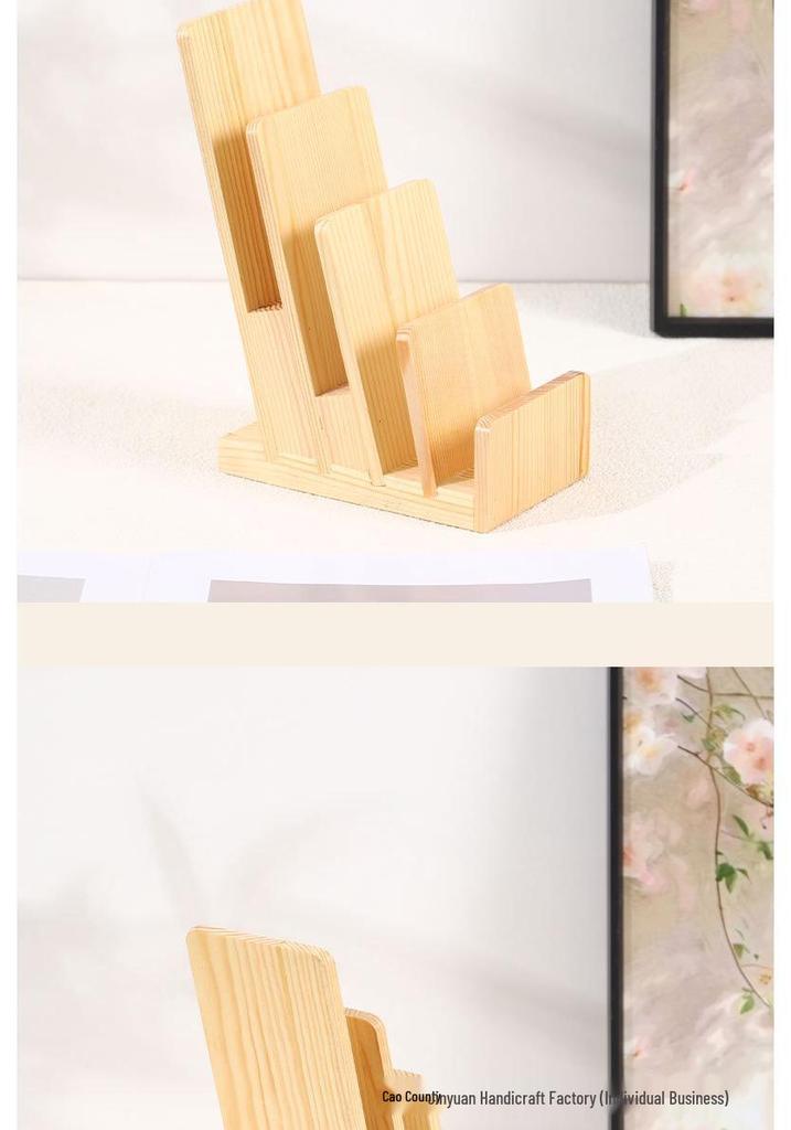 Pre-sale Wooden Business Card and Magazine Display Stand with Non-slip Base
