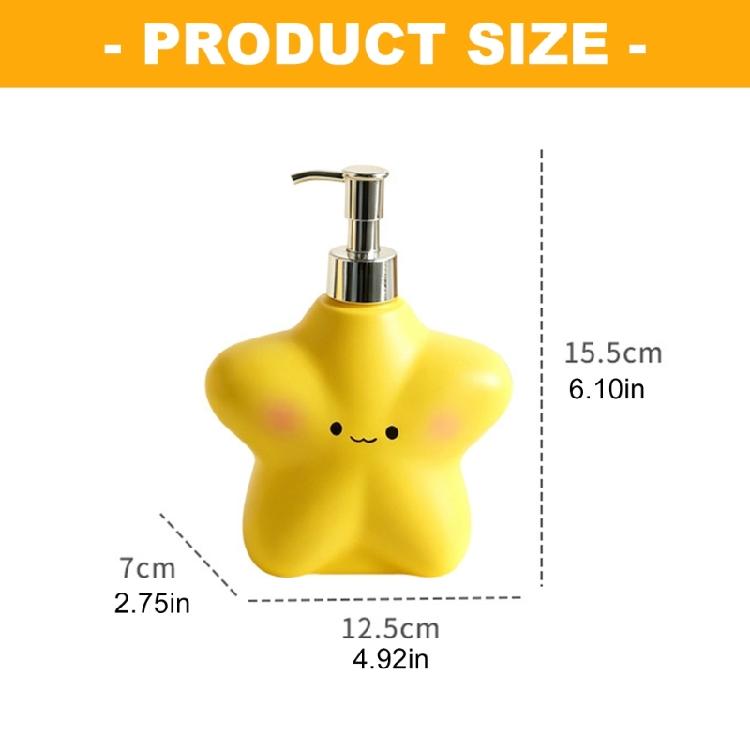 Charm Star Shape Soap Dispenser Press Pump Soap Bottle for Household Bathroom Countertop Organization Liquid Lotion Storing Use