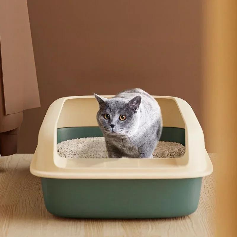 Small Size Anti-Splash Pet Sandbox-Kitty Litter Box Cats Toilet Tray Bedpan Essential Cleaning Supplies for Kittens & Small Cats