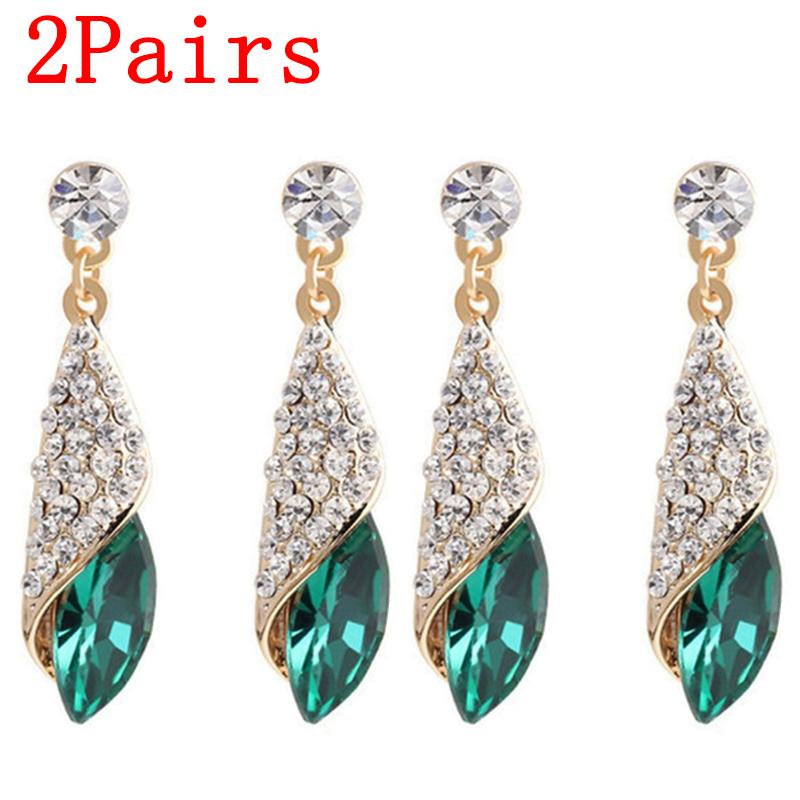 Mode Kristall Ohrring Damen Strass Wassertropfen Ohrringe Elegantes Schmuckstück Party Hochzeit Abendkleid Accessoires Funkelnde Hängeohrringe für Sie