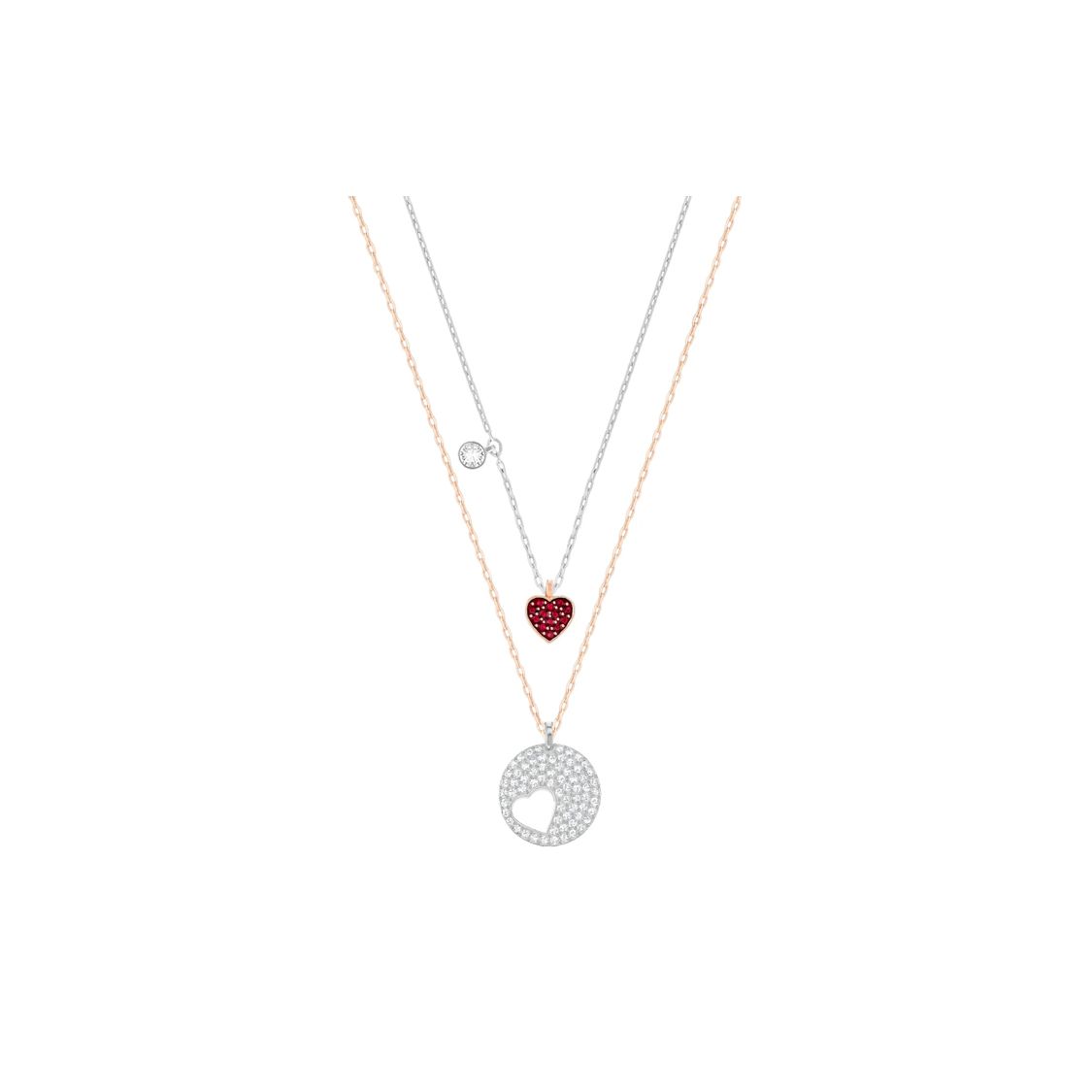 Swarovski Crystal Wishes Heart Pendant Necklace Set Women necklaces 5529569 Red