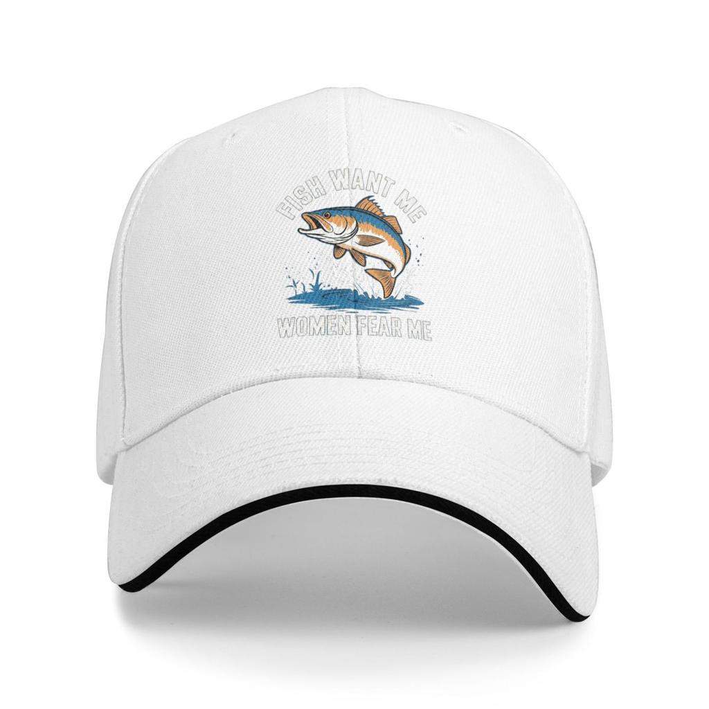 Fish Want Me Women Fear Me Baseball Caps Snapback Baseball Hats Breathable Casual Casquette Outdoor for Men And Women