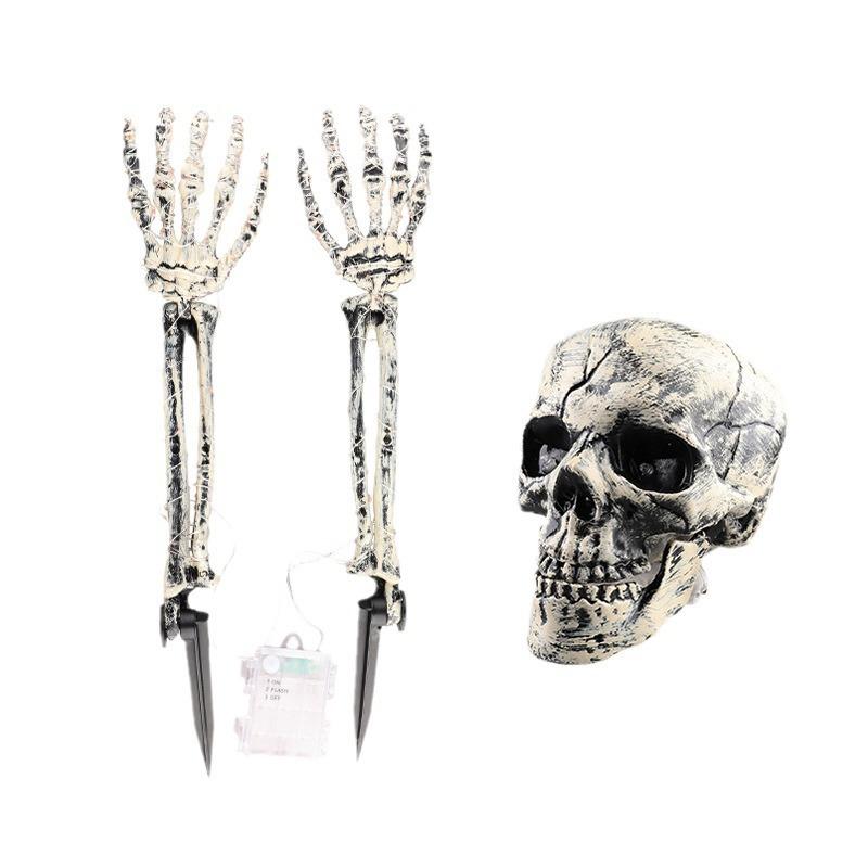 1pc Halloween Skull Man Props Realistic Skull Garden Pile Outdoor Decoration for Horror Party, Halloween Decorations