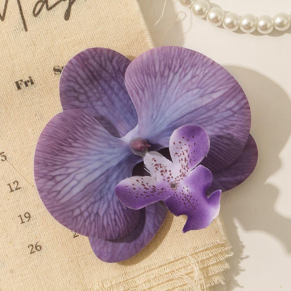 3/5/10Pcs Butterfly Orchid Artificial Flowers for Home Room Decoration Wedding Bridal Accessories Headwear Hair Clips DIY Gifts