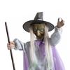  Haunted Animated Hovering Witch Sculpture with Fabric Costume Halloween Props