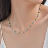 Bohemian Natural Stone Beaded Necklace for Women,Gold Plated Turquoise Rice Bead Choker Necklaces,Fashion Jewelry Gift