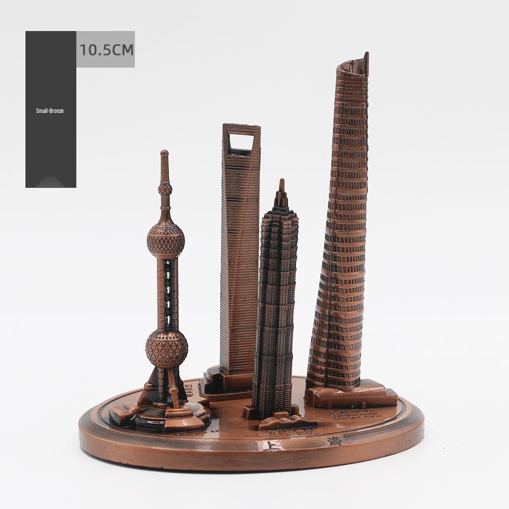 Shanghai Landmark Building Model: Oriental Pearl Tower, World Financial Center, Jin Mao Tower - Metal Creative Handicraft