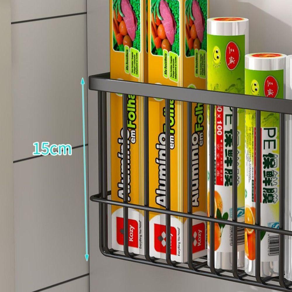 Wall Hanging Magnetic Storage Basket Refrigerator Side Storage Rack  Household Organization