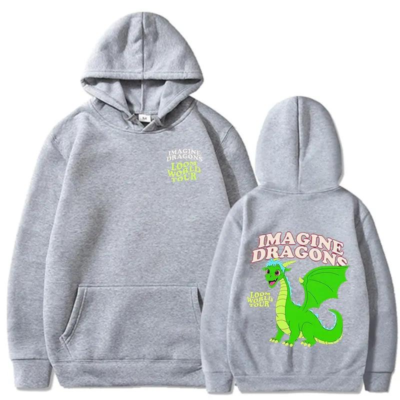 2025 Imagine Dragons Loom World Tour Hoodie; Rock Band Cartoon Unisex Sweatshirt for Men and Women
