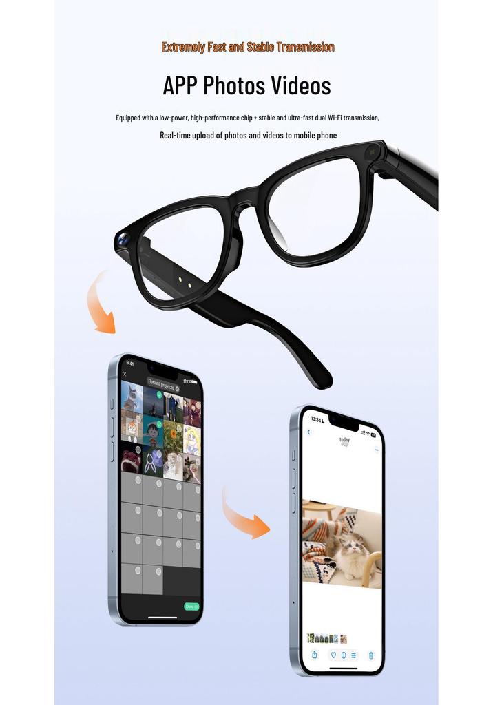 AI Multifunctional Glasses CY01: 8MP HD, Smart Calls, Anti-Blue Light