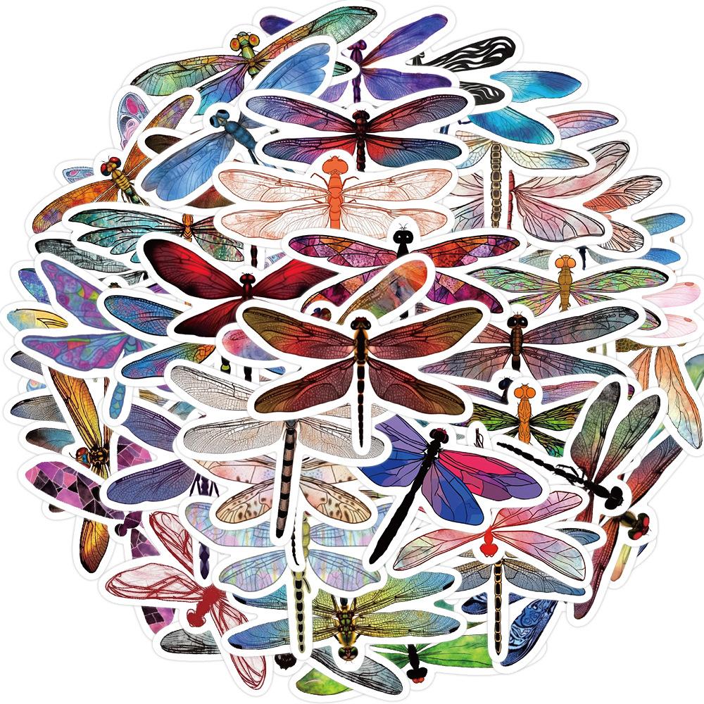 

53 Cartoon Dragonfly Graffiti Stickers Personalized Decorative Guitar Notebook Suitcase DIY Waterproof