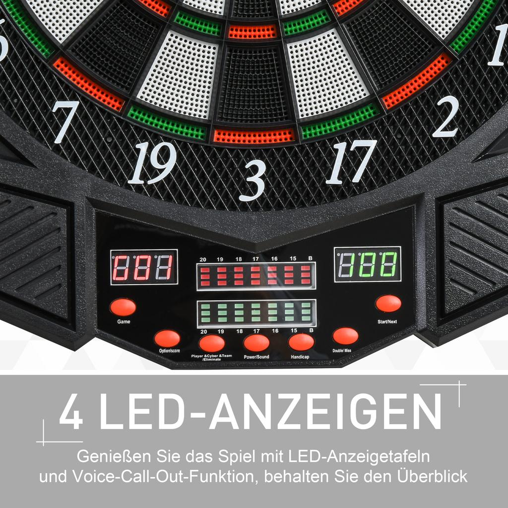 Dart Board Set, Electronic Dartboard with LED Digital Score Display, Soft Tip Darts, 27 Games, Speaker Sound