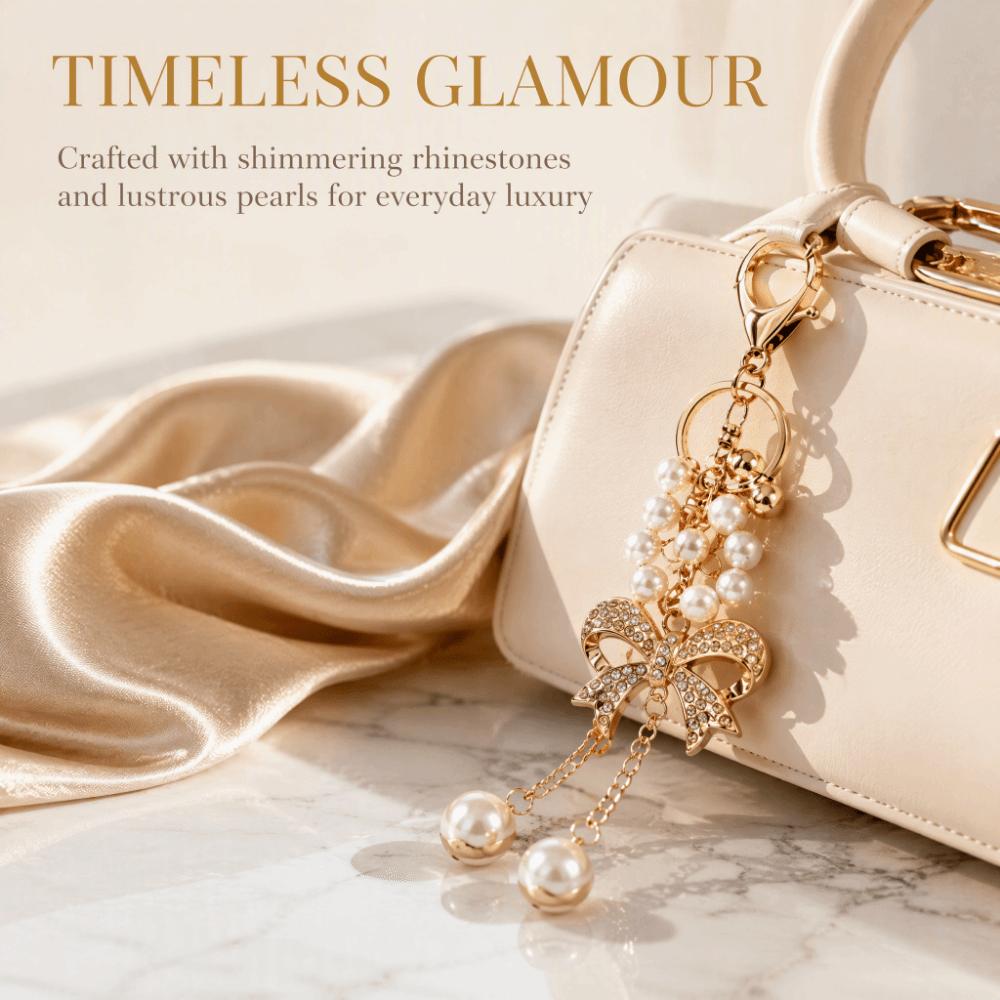 1pcs Zinc Alloy Material Keychain Pendants Bowknot Design Decorative Hanging Handbag Decoration Keychain Total Length 19 Cm