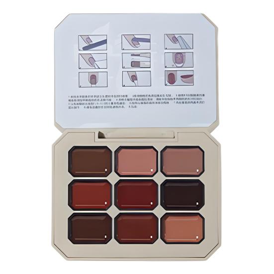 

Набор кремовых лаков для ногтей, долговечная твердая гелевая палитра, набор из девяти сеток, цветной гель для ногтей, подарок для дизайна ногтей для женщин и девочек F