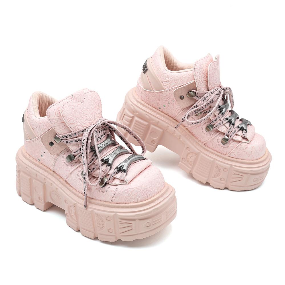 Summer Platform Boots Punk Shoes with Metal Decor Thick Sole Women High Top Boots Street Fashion