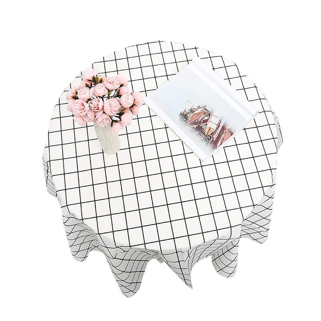 Table Cloth Waterproof Oil Proof Minimalist Fashionable Decorative White Plaid Tablecloth Table