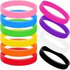 Morcheiong Colored Rubber Bracelets - 100pcs Blank Silicone Wristbands for Men Women and Teens
