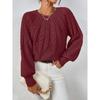 Women S Long Sleeve Crew Neck Knit Pullover Sweater Solid Color Casual Fall Winter
