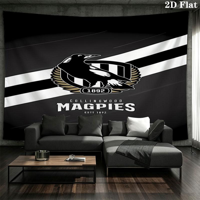 Collingwood Football Club Wandteppich Ästhetisches Wandbehang Gedruckter Stoffdecke Dekorative Wandteppiche für Schlafzimmer Wohnzimmer Heimdekoration