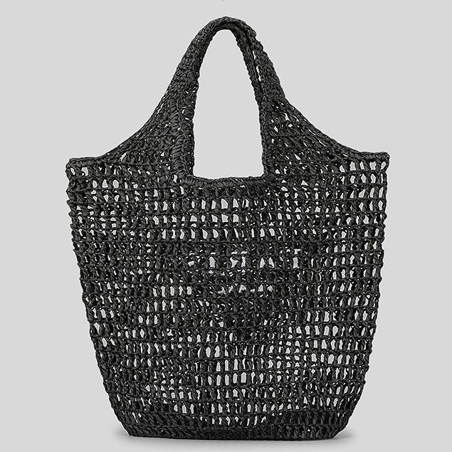 Handmade Straw Embroidered Letter Tote - Spacious, Versatile Woven Shopping Bag for Women
