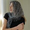 Breathable Lace Triangle Headscarf Embroidered Women's Head Veil Gifts Floral Embroidery Shawl