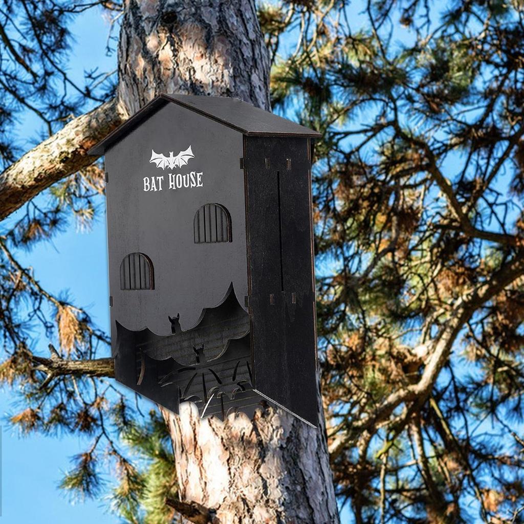 Bat Houses For Outdoors For Tree Wooden Bat Habitat Three Chamber Wall Mount Shelter Houses Box For Outside Tree Garden