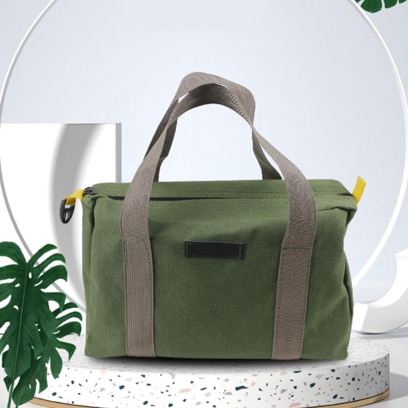 Large Capacity Handbag Tool Storage Bag Power Tool Organizers Pouches Heavy Duty Canvas Tool Bag Wide Mouth Tool Bag