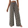 High Waist Printed Wide Leg Pants Women's Elastic Waist Casual Pants Bohemian Pants