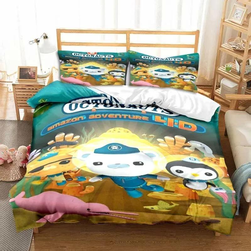 Cartoon The Octonauts Bedding Sets Kwazii Exquisite Bed Supplies Set Duvet Cover Bed Comforter Set Bedding Set Luxury Birthday G