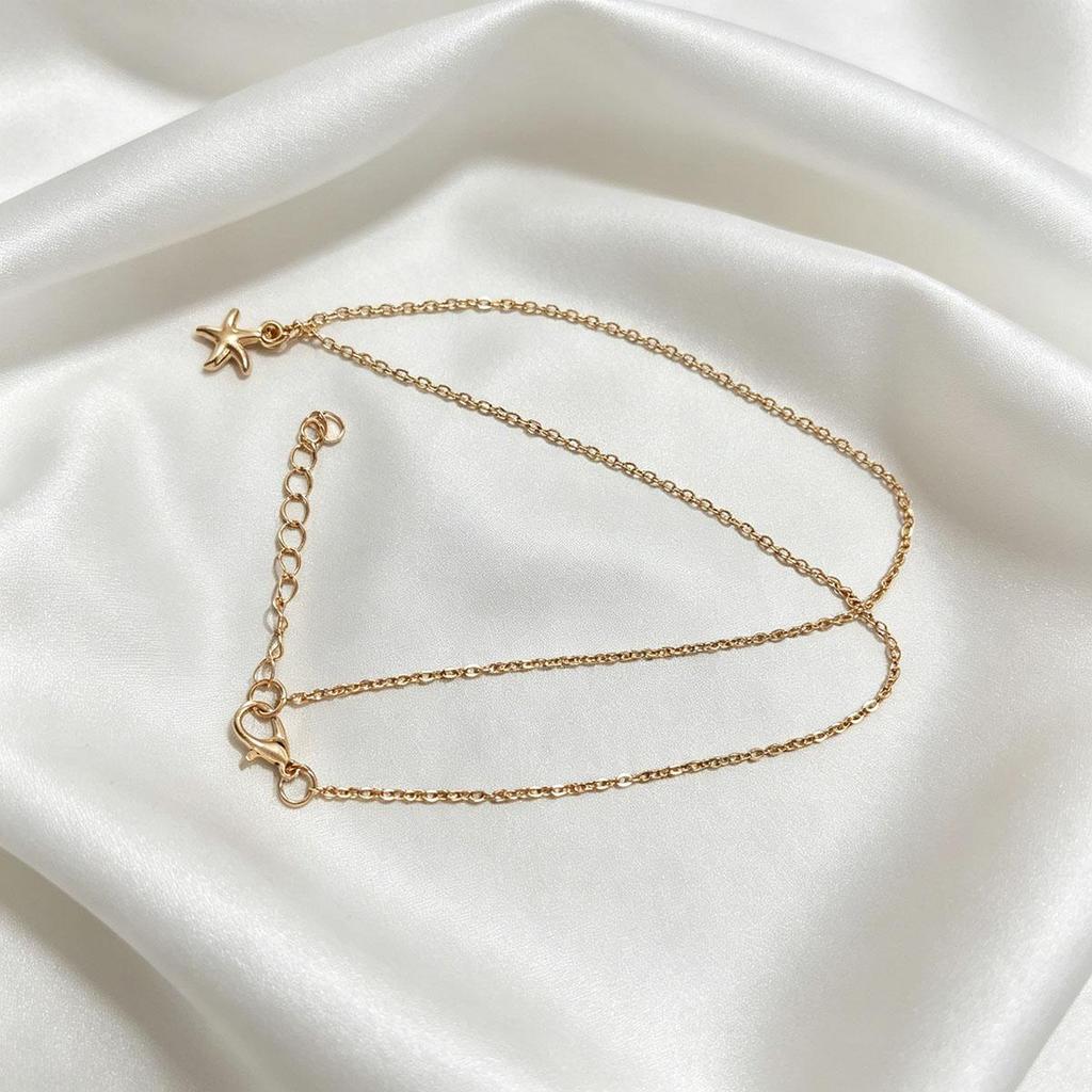 Daily versatile cool style starfish necklace women simple five-pointed star gold collarbone chain Valentine's Day accessory trendy women