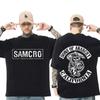 Double Sided Printed T-shirt Men's and Women's Fashion Hip Hop Rock Short Sleeve T-shirt Summer Cotton T-shirt Top