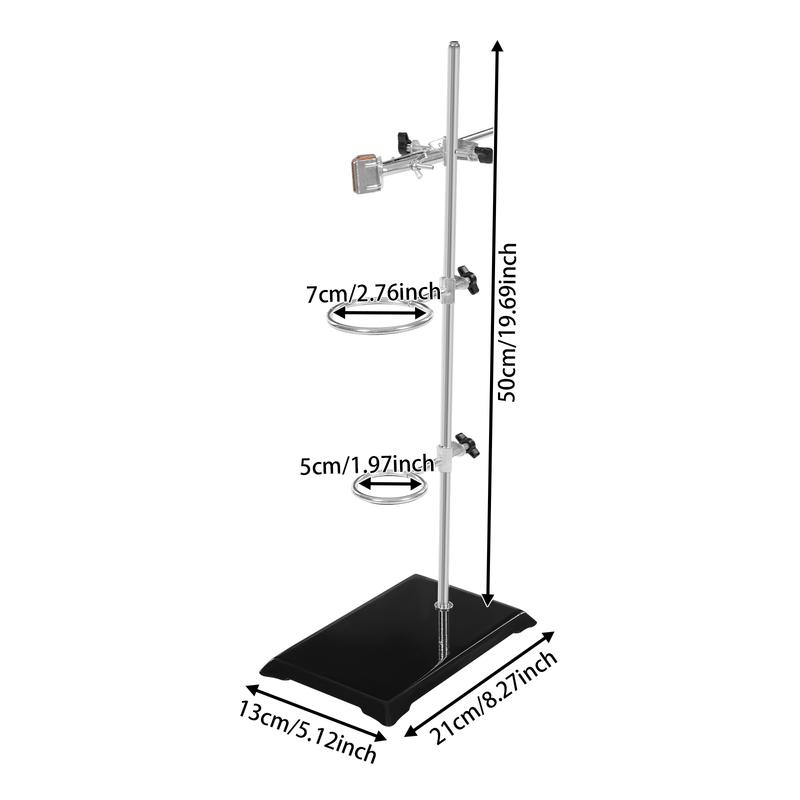 50cm Lab Stands with Support and Flask Condenser Clamp Scientific Supplies for Physics and Chemistry Experiments